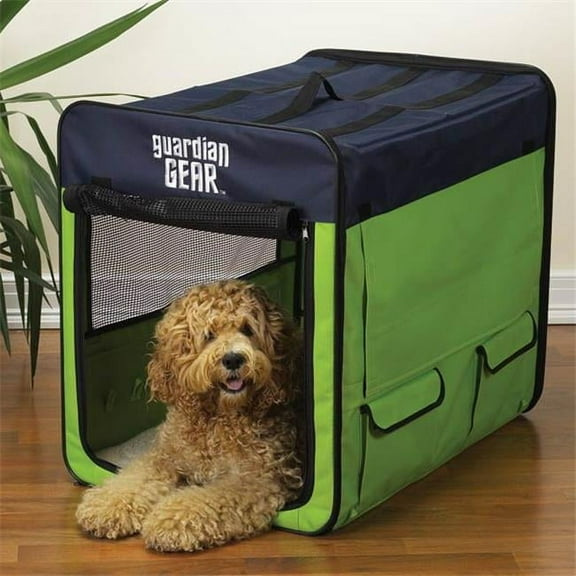 Pet Pals  Guardian Gear Collapsible Crate Med Lime-Blue S