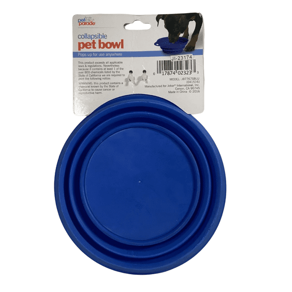 Pet Parade Collapsible Pet Bowl Blue 12 oz SMALL