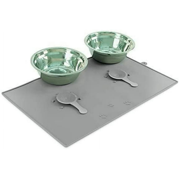 Pet Parade Dog Food Bowl, Dog Water Bowl Set with Feeding Non-Slip Mat