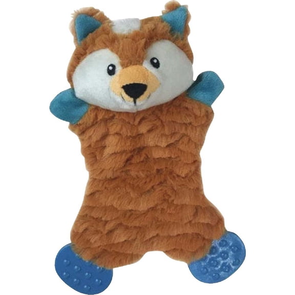 Pet Park Blvd Flatties Fox Dog Toy - Plush, Brown, Animal Theme - 1 Piece