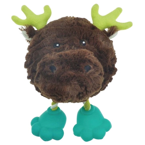 Pet Park Blvd Footies Moose Dog Toy - Plush Chewable - Single Piece, Brown
