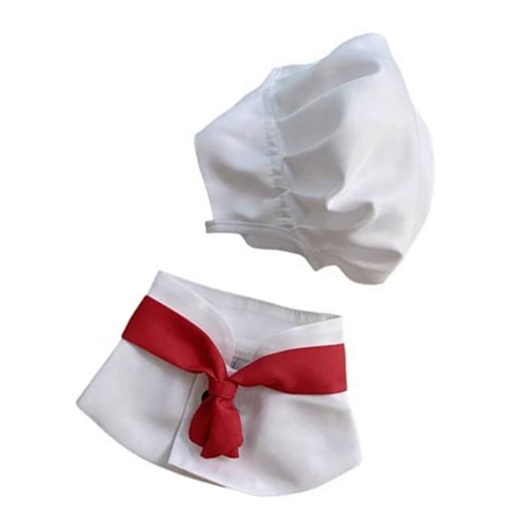 Pet Party Costume Set Pet Photo Props White Chefs Costume Pet Birthday Outfit for Halloweens and Themed Parties