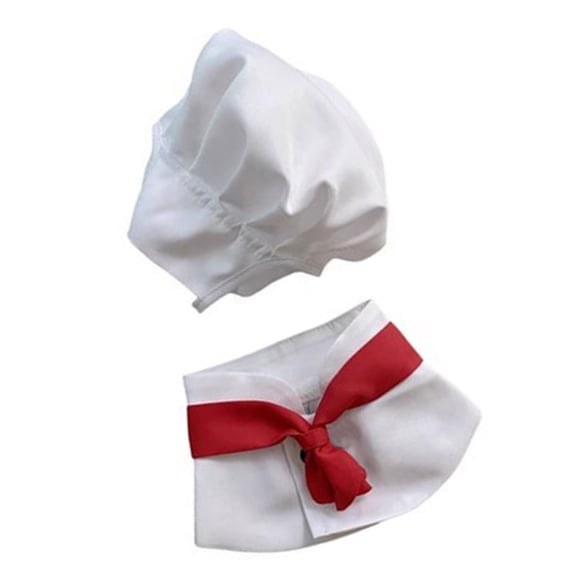 Pet Party Costume Set Pet Photo Props White Chefs Costume Pet Birthday Outfit for Halloweens and Themed Parties
