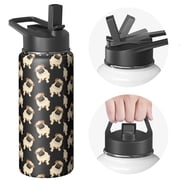 Pet Pattern Insulated Water Bottle with Paw Print - 18/8 Stainless Steel Construction & Copper Layer Technology