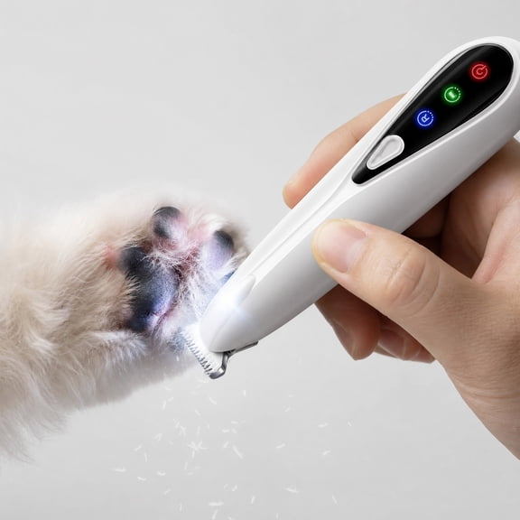 Pet Paw Hair Trimmer Grooming, 18mm Ceramic Blade Clipper with LED Light and Smart Display, USB-C Rechargeable Quiet Foot Shaver for Cats and Dogs