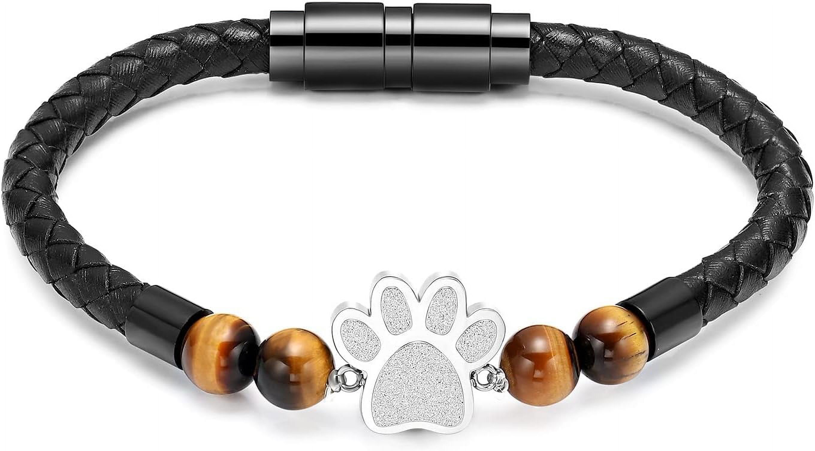 Pet Paw Print Ashes Cremation Jewelry Lava Stone Urn Bracelet for Ashes ...