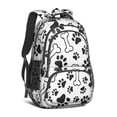 thumbnail image 1 of Pet Paw Print and Bone Backpack for School,Cute School Bag,Schoolbag with Adjustable Shoulder Straps & Padded Back,16.9 Inch, 1 of 5