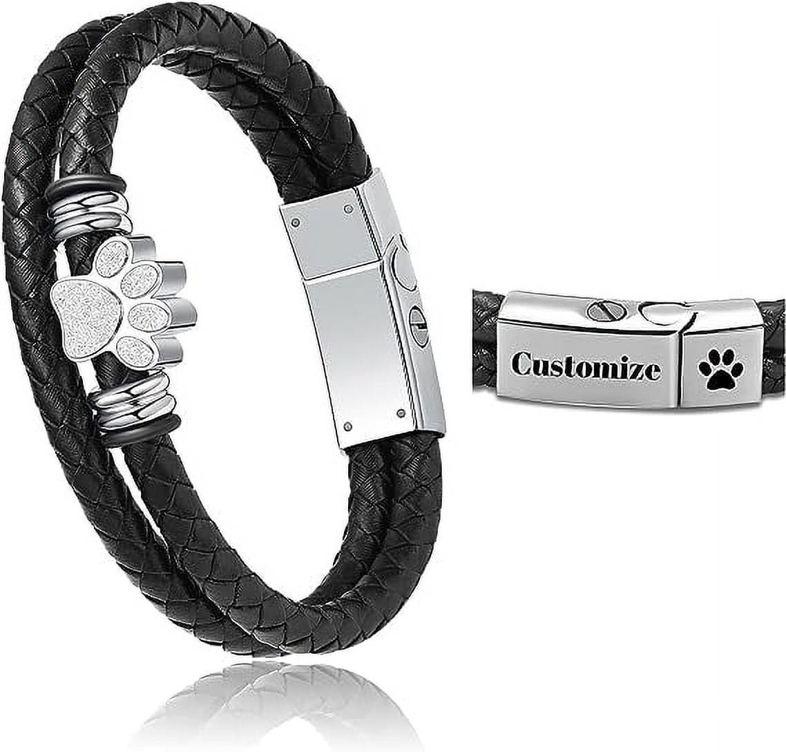 Pet Paw Print Cremation Urn Bracelet for Ashes Stainless Steel Urn ...