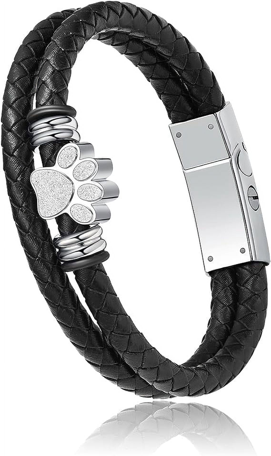 Pet Paw Print Cremation Urn Bracelet for Ashes Stainless Steel Urn ...