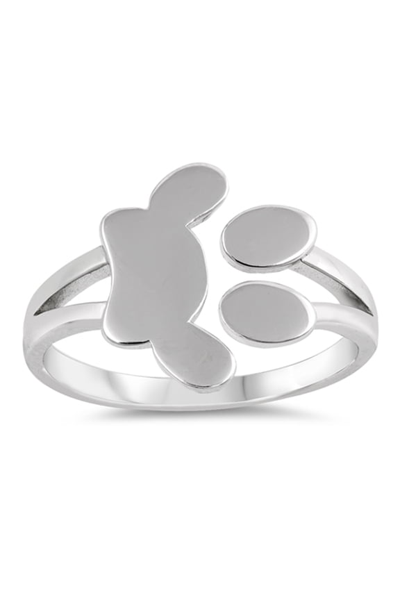 Pet Paw Print Foot Dog Animal Ring .925 Sterling Silver Jewelry Female Male Unisex Size 10
