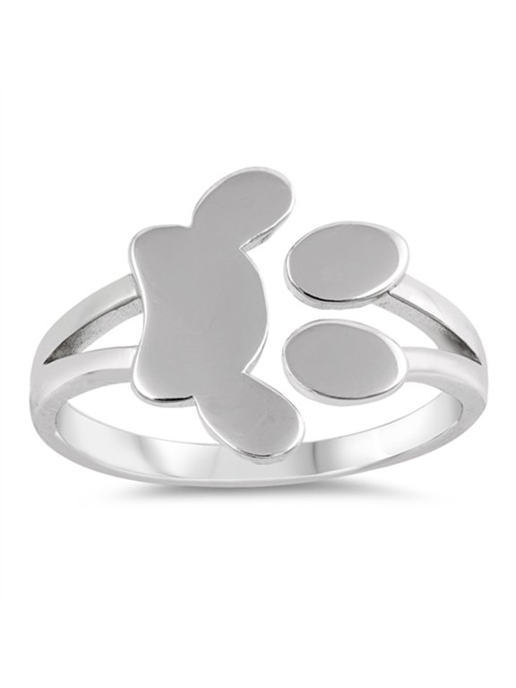 Pet Paw Print Foot Dog Animal Ring .925 Sterling Silver Jewelry Female Male Unisex Size 8