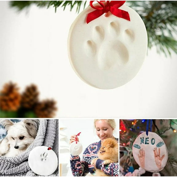 Pet Paw Print Impression Kit Clay Mold Making Set with Pliable Glossy Modeling Clay for Creating Accurate Keepsake Replicas DIY Craft Project for Dog Cat Owners Home Memory Gift