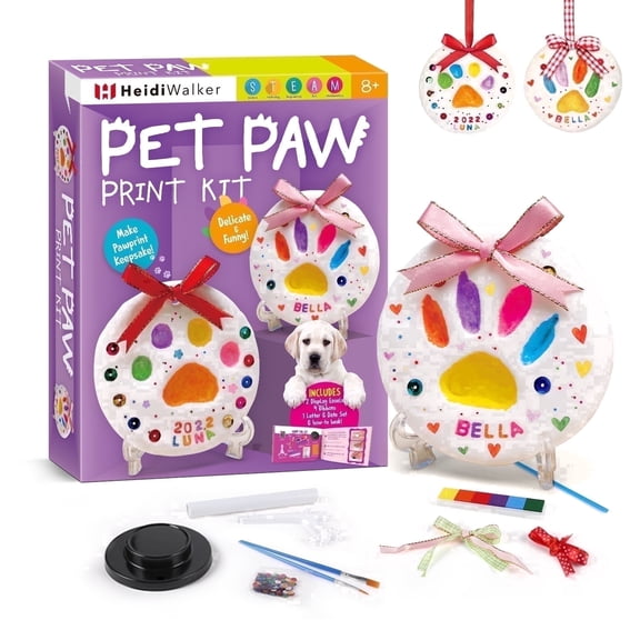 Piano Potato 2-Pack Pet Paw Print Keepsake Kit - DIY Clay Impression Set for Dogs & Cats, Non-Toxic Memory Keepsake Gift for Pet Parents, New Puppy, Kitten or Memorial Souvenir