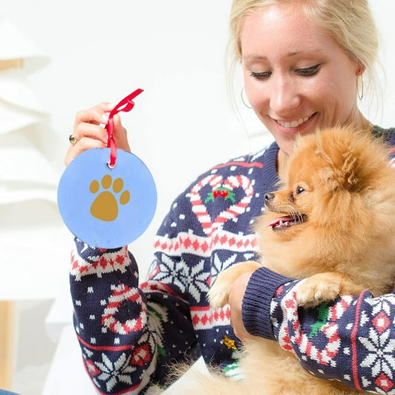Pet Paw Print Memorial Set Colorful Quick Drying Ink Pads Easily Capture Your Pet's Unique Footprints Permanently Warm Memories Home Decoration, Blue