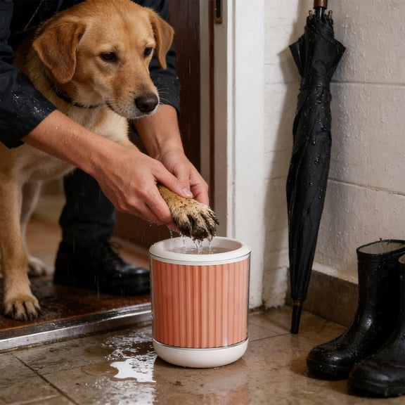 Pet Paw Washer Cup for Dogs and Cats, Portable Silicone Paw Cleaner for Puppies, Deep Cleaning Paw Washing Cup with Soft Bristles, Splash-Proof, Easy to Use, Blue/Green/Orange
