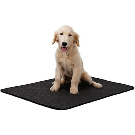 Pet Pee Pad, Dog Washable Training Blanket Absorbent Mat for Puppy Small Medium Large Dog (S, Black)