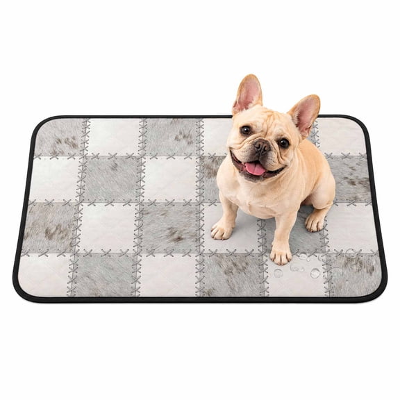 Pet Pee Pad Mat Abstract Marble Tiles Waterproof Reusable Dog Potty Training Pad Modern Checkerboard Grey Boho Non Slip Pet Urine Mat for Indoor Potty Training Floor Protection 36x24 Inch