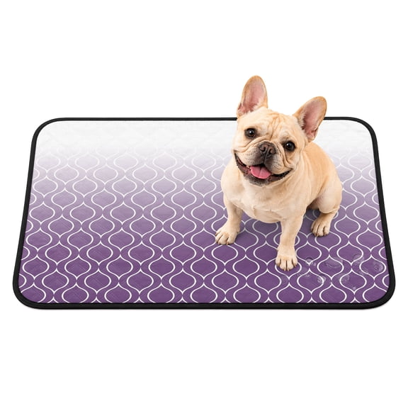 Pet Pee Pad Mat Purple Morocco Waterproof Reusable Dog Potty Training Pad Ombre Geometric Lines Pattern Non Slip Pet Urine Mat for Indoor Potty Training Floor Protection 24x18 Inch