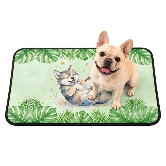 Pet Pee Pad Mat Tropical Plants Wolf Stars Waterproof Reusable Dog Potty Training Pad Summer Watercolor Green Monstera Non Slip Pet Urine Mat for Indoor Potty Training Floor Protection 24x18 Inch