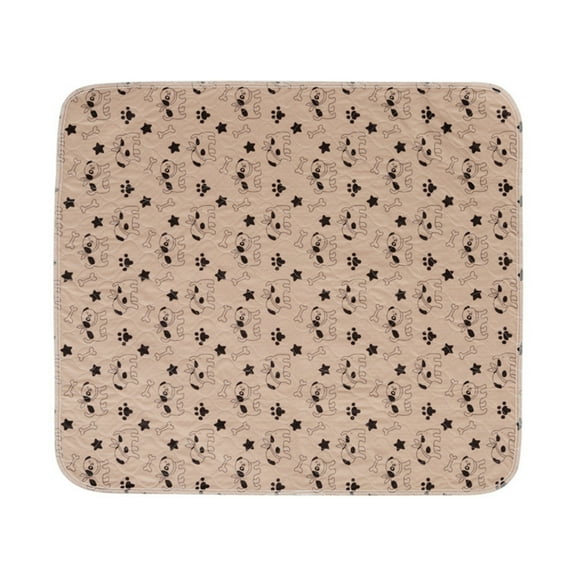 Pet Pee Pads Washable Puppy Training Pads Waterproof Absorbent Pet Bed Mat for Crate Travel Living Room Toilet Bone Print 24x16 Inch Light Brown