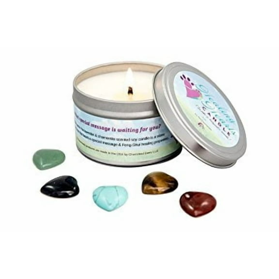 Pet Perennials Memorial Soy Scented Candle with Feng-Shui Keepsake Stone