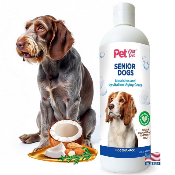 Pet Your Pet Natural Shampoo for Senior Dogs - Nourishing & Revitalizing Formula, 16 oz