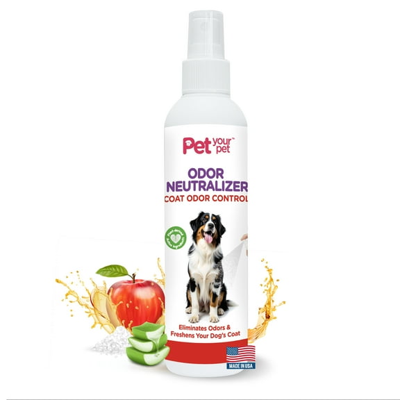 Pet Your Pet Odor Neutralizer Spray for Dogs 4oz, Non-Toxic Deodorizer with Aloe Vera & Apple Cider Vinegar, Made in USA, Freshens Coat & Eliminates Odors