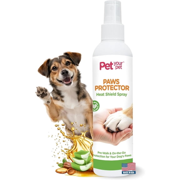 Pet Your Pet Paws Protector Heat Shield Spray for Dogs 4oz, Non-Toxic Paw Protection for Hot Pavement, Rough Terrain & Sand, Made in USA, Keeps Paws Soft & Moisturized