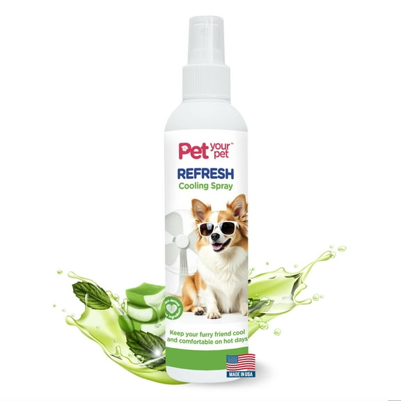 Pet Your Pet Refresh Cooling Spray for Dogs 4oz, Non-Toxic Refreshing Mist, Made in USA, Helps Cool Down in Hot Weather, After Walks or Playtime, Great for Daily Use