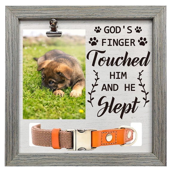Pet Photo Frames for Tabletop Display Photo Frame Square with Word Gray Paw Print 23x23cm