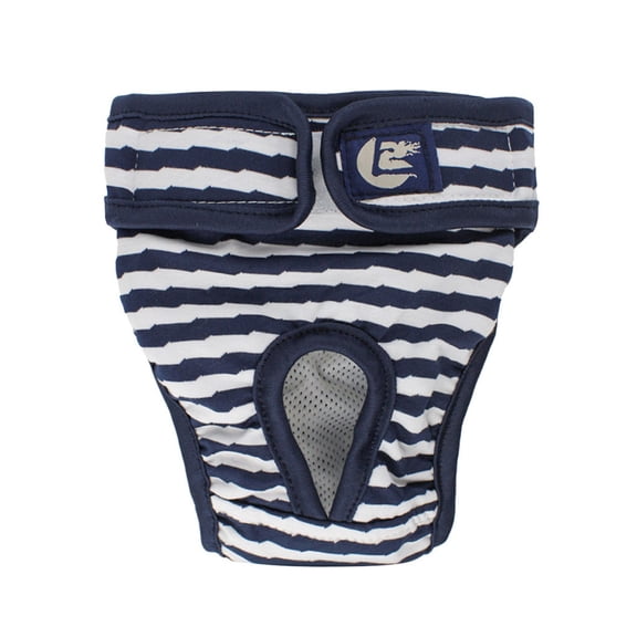 Pet Physiological Pants - Dog Sanitary Pants For Heat Cycle, Adjustable Striped Design With Moon Pattern, For Female Dogs In Heat, M Size Blue