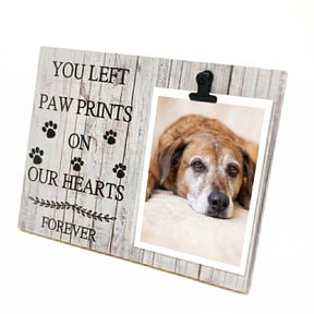 Pet Picture Frame Cat or Dog Frame Memorial Pet Loss Picture Frame 4" x 6" Gray