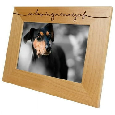 Pet Picture Frame Wooden Engraved Table Top Home Decor Casual Style Personalized Memorial Gift Loss of Pet Remembrance Sympathy Ornament (Red Alder Wood, 4x6 Horizontal-In Loving Memory)