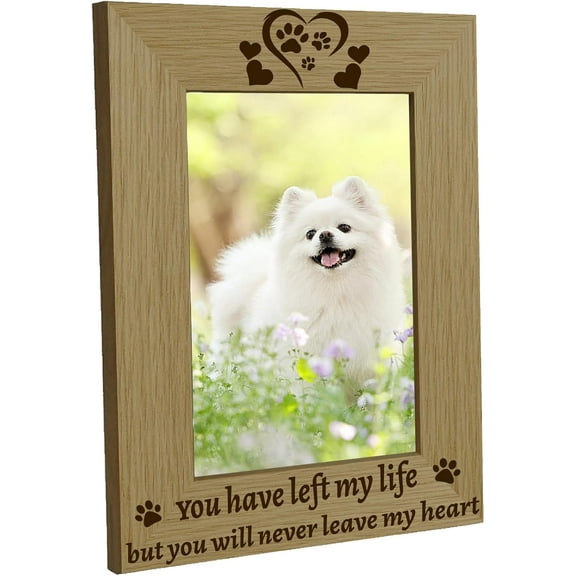 Pet Picture Frames Engraved Natural Wood Picture Frame Display Pictures Printing 4x6 Wall Mounting Heart Paw Print Poster Photo Frame Stand for Wall Decor Hanging Gallery Tabletop 6x8Inch Colorful