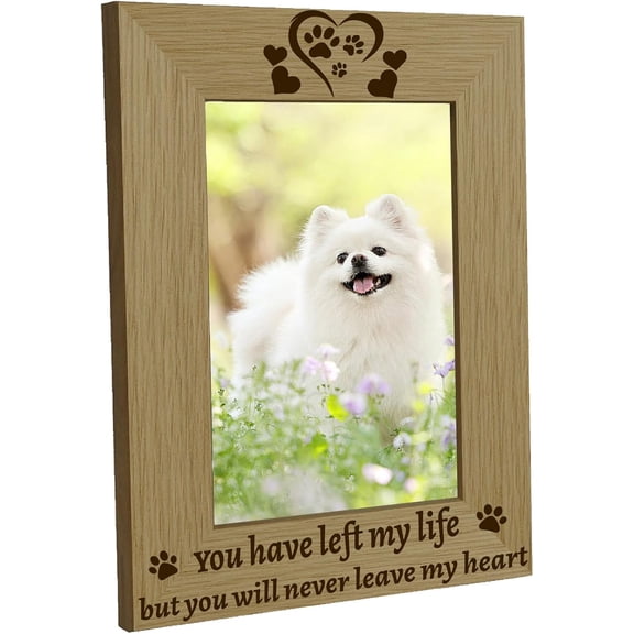 Pet Picture Frames Engraved Natural Wood Picture Frame Display Pictures Printing 4x6 Wall Mounting Heart Paw Print Poster Photo Frame Stand