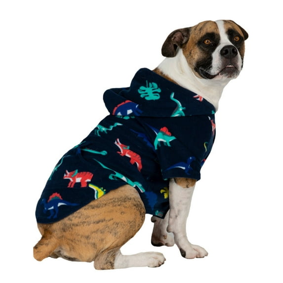 Pet Pjs - Dinosaur World Pet Pjs Fleece Hoodie - Pet - Large (Fits Up to 50 lbs)