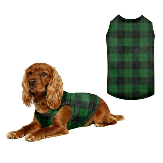 Pet Plaid Shirt, Comfortable Flannel Shirt with Snap Closures, Perfect Lumberjack Look for Dogs and Cats on Cool Days and Parties. Dark Green 8XL