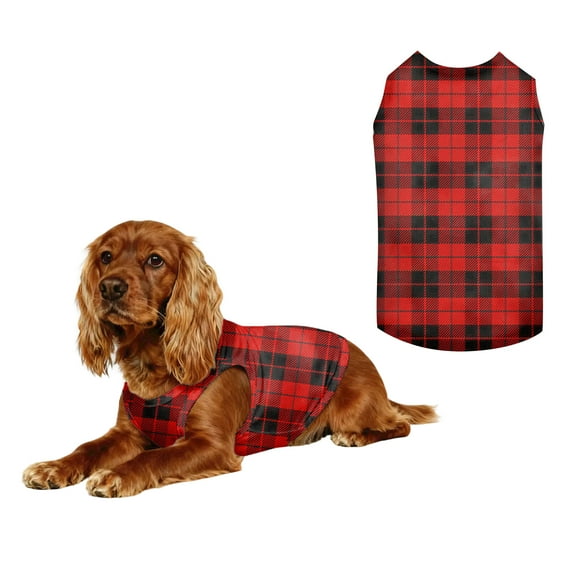 Pet Plaid Shirt, Comfortable Flannel Shirt with Snap Closures, Perfect Lumberjack Look for Dogs and Cats on Cool Days and Parties. Red 6XL