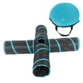 Pet Play Tunnel Collapsible 4 Way Cat Tube with Storage Bag for Cats Dogs Rabbits Indoor and
