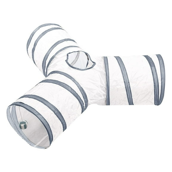 Pet Play Tunnel Y Shape 3 Way Design For Cats Dogs Indoor Outdoor Fun Collapsible Durable Polyester Material 25Cm Diameter