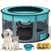 Dog Playpen,LAKWAR Large Pet Playpen for Dogs & Cats, 10.23 sq ft Pet Pen Playpens Foldable Portable Indoor Outdoor House with Carrying Case for Cat Puppy Rabbit