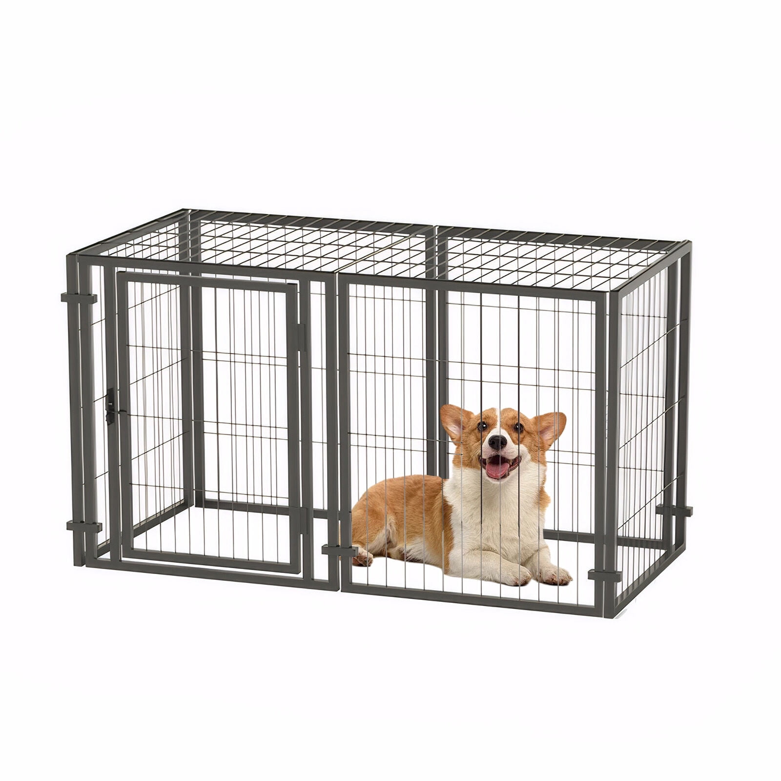 Pet Playpen 47.2" Dog Crate for Small Medium Large Dogs, Puppy Dog Playpen for Yard Indoor Outdoor Use, Pet Dog Cage Kennel (47.2"L x 23.6"W x 23.6"H),Dog Crate