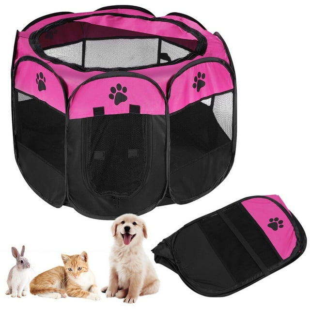 Foldable Pet Playpen for Dog Cat Puppy, Popup Kennel Tent, Portable