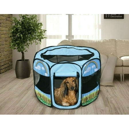 Pet Playpen, Dog Playpen Foldable Pet Exercise Pen Tents Dog Kennel House Playground for Puppy Dog Yorkie Cat Bunny Indoor Outdoor Travel Camping