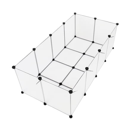 Pet Playpen,Fence Cage with Bottom for Small,White