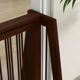 thumbnail image 1 of Pet Playpen PawHut Freestanding Pet Gate, Wooden Dog Gate with 28"-75" Retractable Length, Support Feet, Non-Slip Mats, 3 Panel Pet Gate for Indoor, Stairway, Doorway, Brown,Guinea Pig Cage, 1 of 8