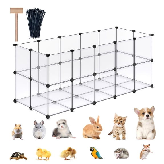 Pet Playpen Plastic-28 panels Small Animal Exercise Fence