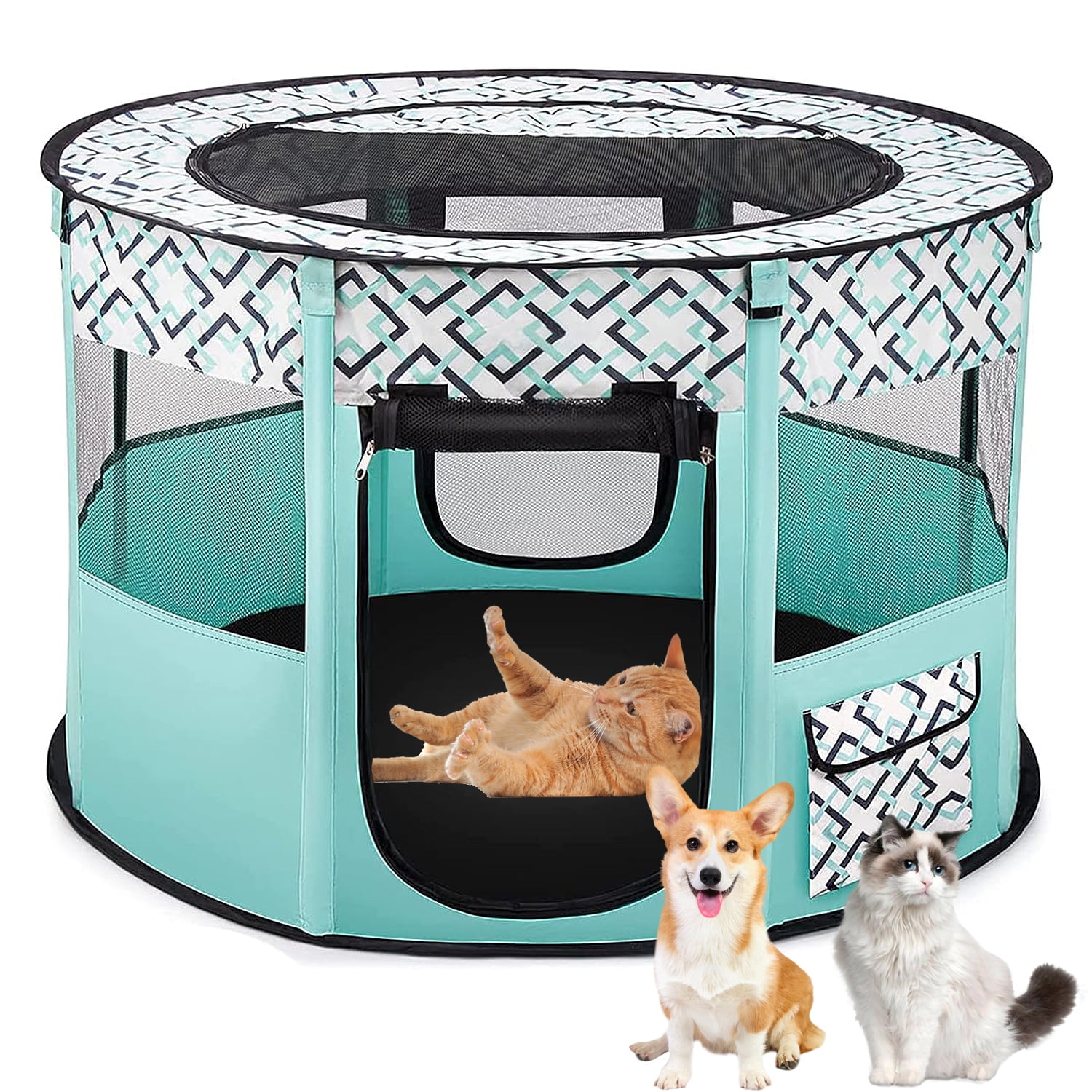 Pet Playpen,Portable Pet Playpen,Foldable Exercise Play Tent Kennel