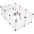 thumbnail image 1 of Pet Playpen Portable Small Animals Playpen, Pet Fence Yard Fence for Guinea Pigs, Bunny, Ferrets, Mice, Hamsters, Hedgehogs, Puppies, Turtles, 14 X 14 Inch, Translucent, 12 Panels, 1 of 8