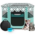 thumbnail image 1 of Pet Playpen, YUWENUS Foldable Portable Dog Cat Playpens Exercise Kennel Tent, Removable Shade Cover, Indoor Outdoor Travel Camping Use, 1 of 8